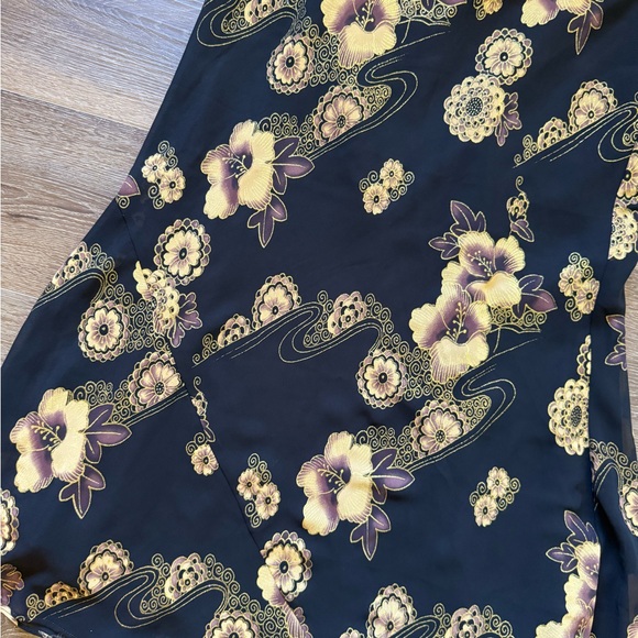 Vintage Newport black and gold floral glitter maxi skirt - Picture 4 of 6